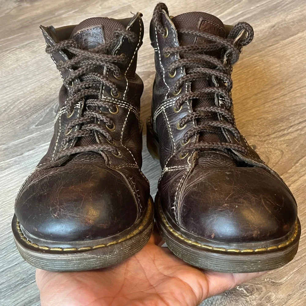 Retro Dr. Martens BOB Chunky Work Fashion Boots Brown Leather Men 11 UK 10 EU 45
